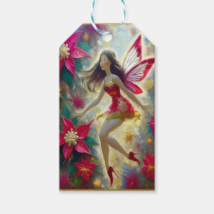 Christmas Fairy Collectie - Donkerbruin haar Cadeaulabel