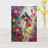 Christmas Fairy Collectie - Donkerbruin haar Kaart (Gele Bloem)