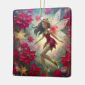 Christmas Fairy Collectie - Medium bruin haar Keramisch Ornament (Links)