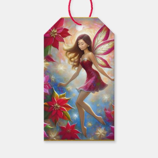 Christmas Fairy Collectie - Roodbruin haar Cadeaulabel (Voorkant)