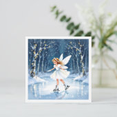 Christmas Fairy Ice Skating in an Enchanted Forest Kaart (Staand voorkant)