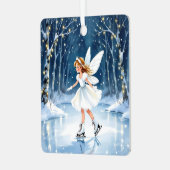 Christmas Fairy Ice Skating in an Enchanted Forest Metalen Ornament (Voorkant links)