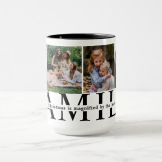 Christmas Family Gift 4-Photo Collage cute classic Mok