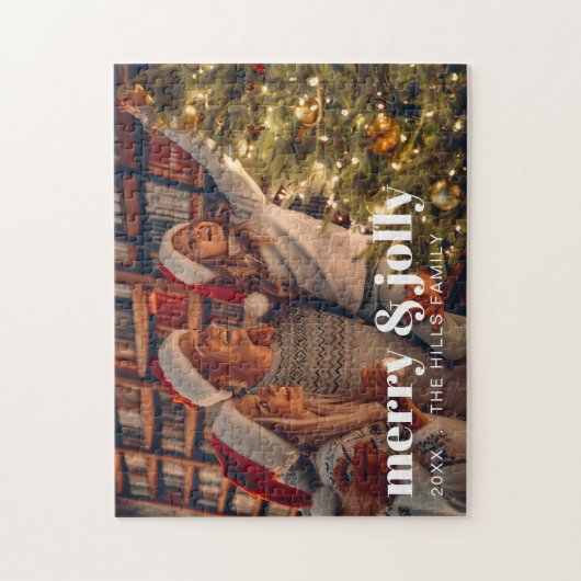 Christmas Family Photo Holiday Puzzle Design (Vertical)