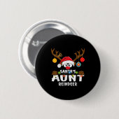 Christmas Family Santa's Aunt Reindeer Pajama Ronde Button 5,7 Cm (Voorkant /achterkant)
