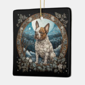 Christmas Fantasy Frenchie Keramisch Ornament (Links)