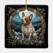 Christmas Fantasy Frenchie Keramisch Ornament (Achterkant)