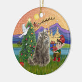 Christmas Fantasy - Noorse Boskat Keramisch Ornament (Links)