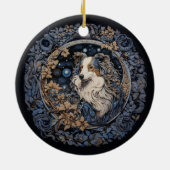 Christmas Fantasy Sheltie Keramisch Ornament (Achterkant)