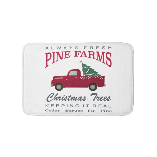 CHRISTMAS FARMHOUSE RED TRUCK BADMAT (Voorkant)