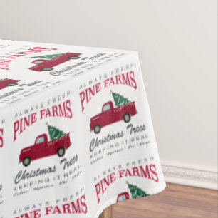 CHRISTMAS FARMHOUSE RED TRUCK TAFELKLEED