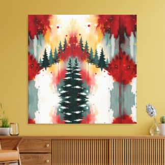 Christmas Festive Colors Frequency Abstract Winter Canvas Afdruk