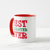 CHRISTMAS FILLE MEILLEUR JAMAIS CAFÉ MUG (Devant gauche)