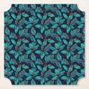 Christmas Fir Branch Pattern-82397 Kartonnen Onderzetters