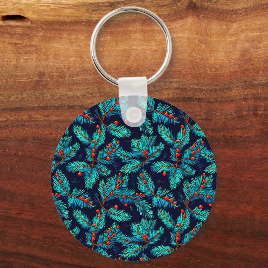 Christmas Fir Branch Pattern-82397 Sleutelhanger (Achterkant)