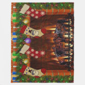 CHRISTMAS FIREPLACE FLEECE DEKEN (Voorkant)