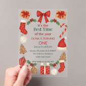 Christmas First Birthday Invitation | Festive (In situ (ordinateur de poche))