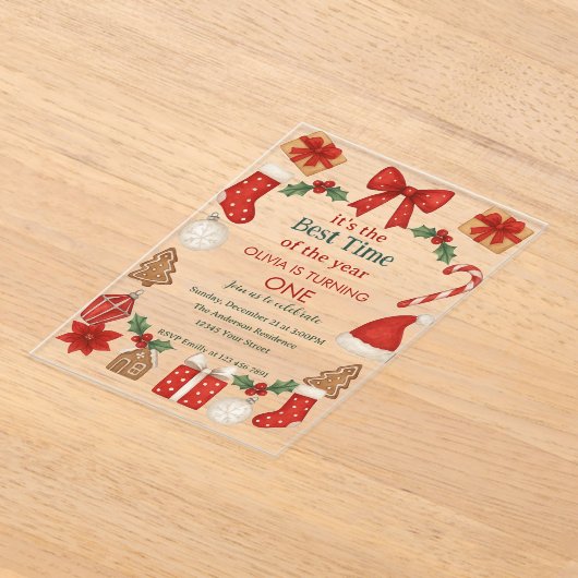 Christmas First Birthday Invitation | Festive (Poser)