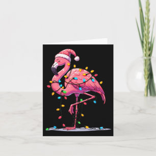 Christmas Flamingo Lover Santa Xmas Vrouwen Mannen Kaart