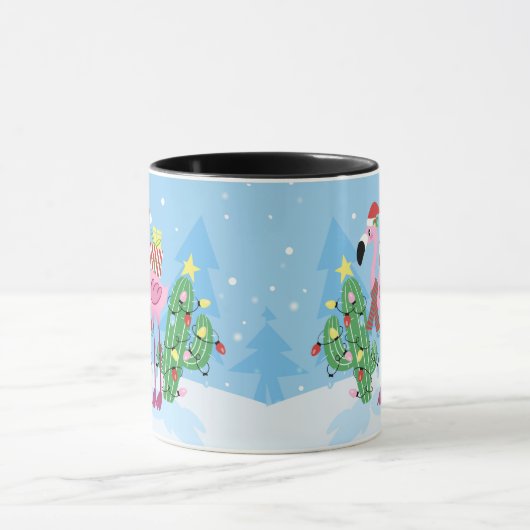Christmas Flamingo with Cactus Mok (Midden)