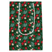 Christmas Floral Gift Bag Medium Cadeauzakje (Achterkant)