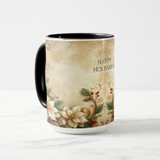 Christmas Floral Holiday Mug (Devant gauche)