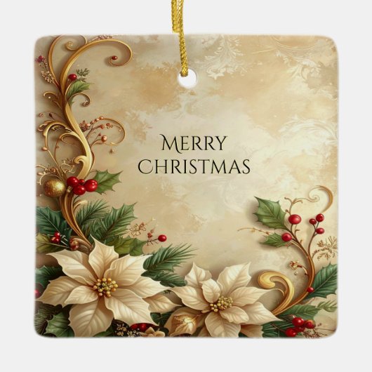 Christmas Floral Holiday Ornament (Voorkant)