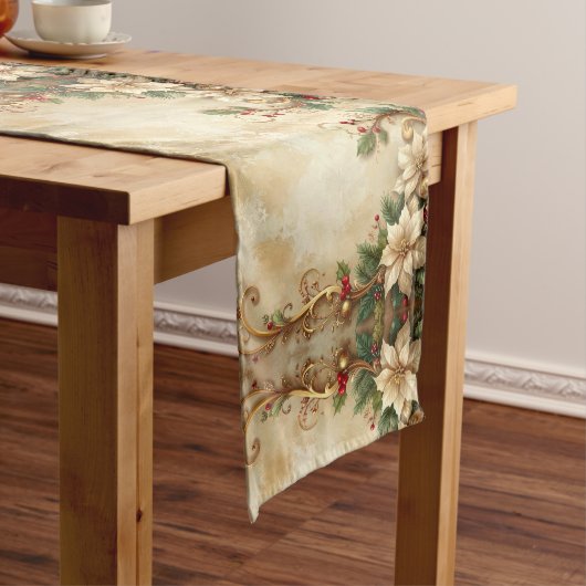 Christmas Floral Holiday Table Runner Medium Tafelloper (Voorbeeld)