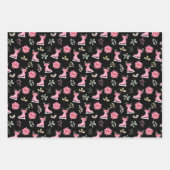 Christmas Floral Pink Ice Skates Inpakpapier Vel (Voorkant 3)