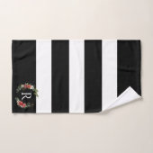 Christmas floral wreath stripes monogram (Serviette à main)