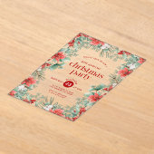 Christmas Flowers Frame Party Invitation Acryl Uitnodigingen (Laagn)