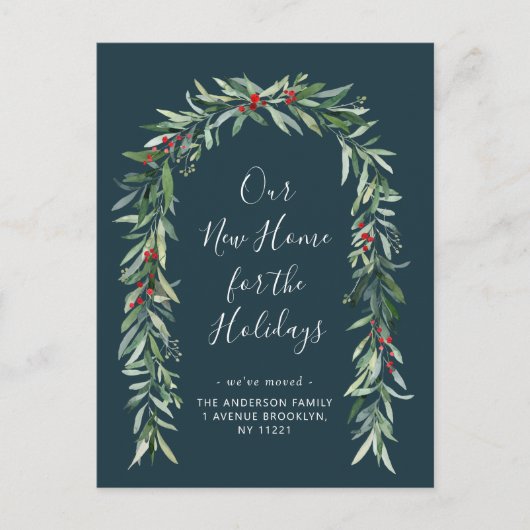 Christmas Foliage Arch Bewegende aankondiging Briefkaart (Voorkant)