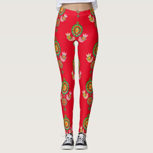 CHRISTMAS FOLK ART PRINED Leggings (Voorkant)