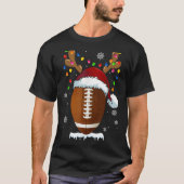 Christmas Football Ball Xmas Lights Funny Boys Men T-shirt (Voorkant)