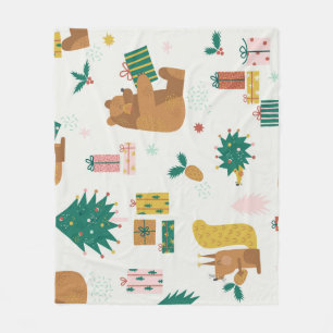 Christmas Forest Dieren: vibe Fleece Deken