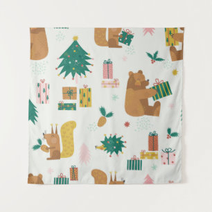 Christmas Forest Dieren:  vibe Wandkleed