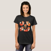 Christmas Fox - Groep van Schattigee Vossen T-shirt (Voorkant volledig)