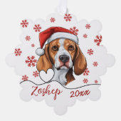 Christmas Fox Hound Hond gepersonaliseerd Ornament Kaart (Voorkant)