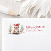 Christmas Fox retour adreslabels Etiket (Insitu)