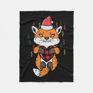 Christmas Fox Santa Heart Xmas Girls Boys Kinder W Fleece Deken