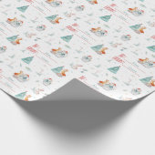 Christmas Fox Snowman Custom Naar en Van Naam Cadeaupapier (Hoek)