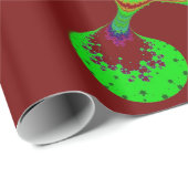 CHRISTMAS ~ Fractal Pattern Green Red ~ Wrapping Cadeaupapier (Rol Hoek)