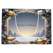 Christmas Frame Holiday Gift Bag Groot Cadeauzakje (Achterkant)