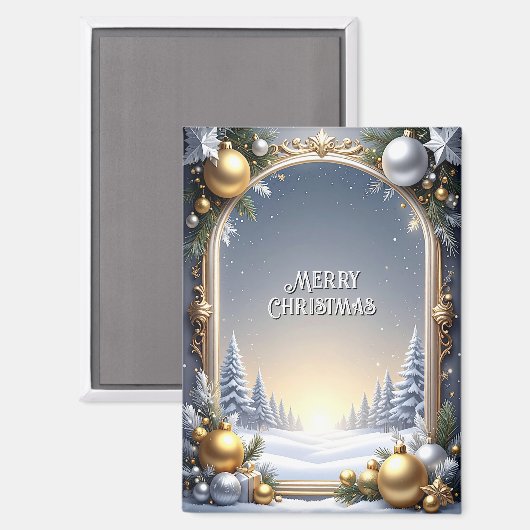 Christmas Frame Holiday Magnet Magneet (Voorkant / Achterkant)