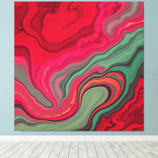 Christmas Frequency Bloom Abstract Wrapped Canvas (Insitu (Houten vloer))