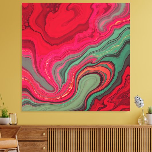 Christmas Frequency Bloom Abstract Wrapped Canvas (Insitu (Woonkamer))