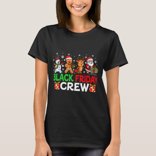 Christmas Friday Shopng Crew Black Shopng Family F T-shirt (Voorkant)