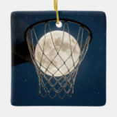 Christmas Full Moon In a Basketball Net Keramisch Ornament (Voorkant)