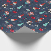 Christmas Fun Custom Name and Date Cadeaupapier (Hoek)