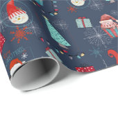 Christmas Fun Custom Name and Date Cadeaupapier (Rol Hoek)